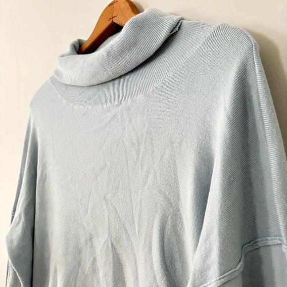 VICI Size Small Light Blue Mock Neck Sweater | Soft Knit Pullover | Minimalist - Picture 2 of 8